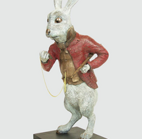 The White Rabbit Bronze Garden Sculpture